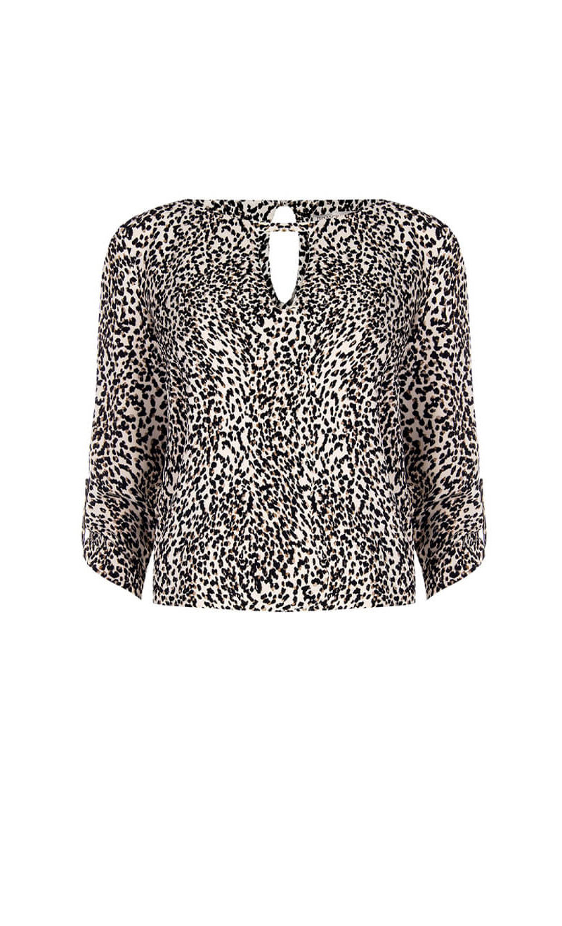 ΜΠΛΟΥΖΑ ANIMAL PRINT ΤΡΟΥΑΚΑΡ ΜΑΝΙΚΙ