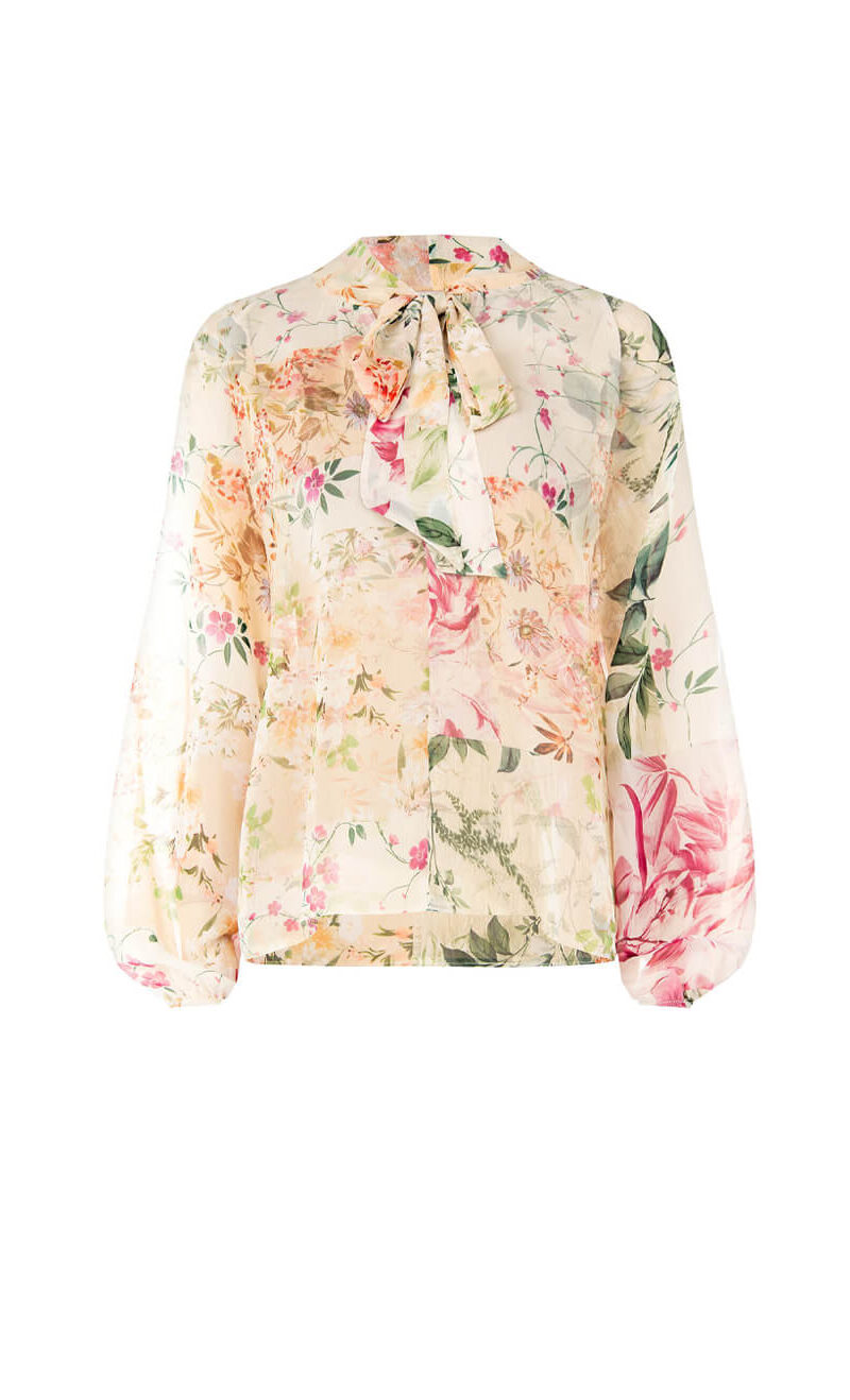 ΜΠΛΟΥΖΑ BOXY FLORAL ΜΕ ΔΕΣΙΜΟ ΣΤΟ ΛΑΙΜΟ