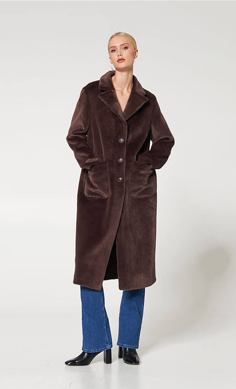 ΠΑΛΤΟ FAUX FUR ΔΙΠΛΗΣ ΟΨΗΣ