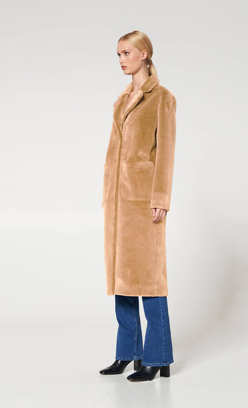 ΠΑΛΤΟ FAUX FUR ΔΙΠΛΗΣ ΟΨΗΣ