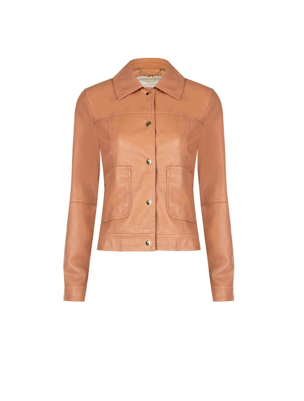 JACKET BOXY FAUX LEATHER ΜΕ ΕΞΩΤΕΡΙΚΕΣ ΤΣΕΠΕΣ