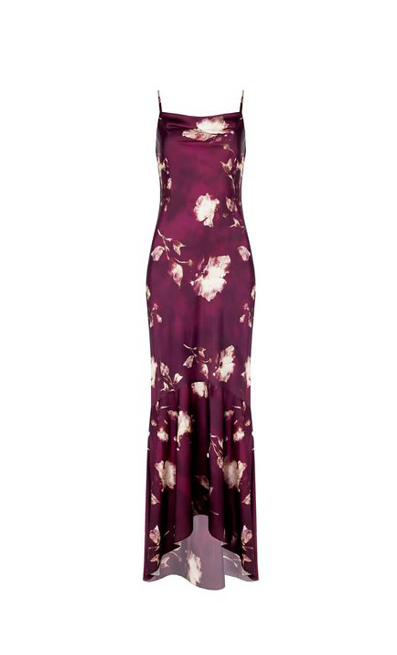 ΦΟΡΕΜΑ SATIN FLORAL ΜΕ ΛΕΠΤΗ ΤΙΡΑΝΤΑ