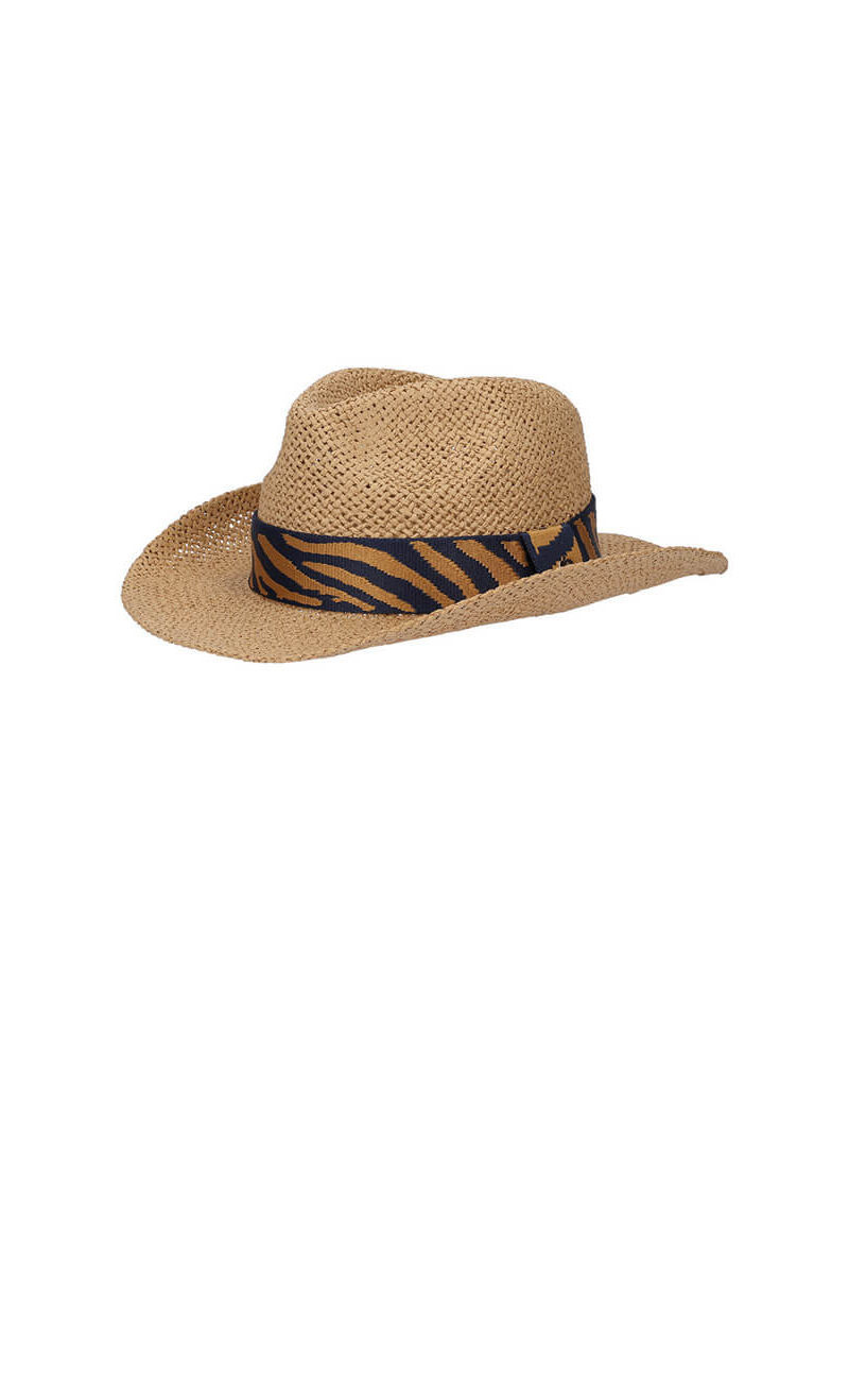 ΚΑΠΕΛΟ ΨΑΘΙΝΟ COWBOY ΜΕ ΚΟΡΔΕΛΑ ΣΕ ΜΟΤΙΒΟ ΖΕΒΡΑΣ